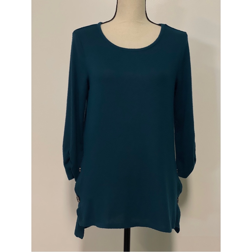 Fortune + Ivy Tunic Length Sweater Teal Size S